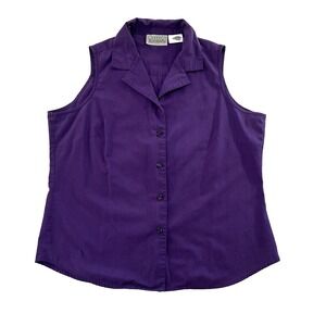 Basic Editions Top Womens Medium Purple Base Layer Capsule‎ Everyday Preppy